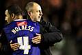 Dale manager Keith Hill congratulates Marcus Holness after a game 