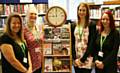 Library staff: Sue Saunders, Sue Flynn, Kayleigh Thompson and Tracey Kenna at Middleton Library, one of two libraries now opening at 9am