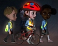 Be Bright, Be Seen - Children should be dressed in bright fluorescent clothing during the day, and reflective items at night, to help other road users to see them

