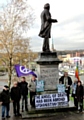 Peace Group members at John Bright's statue in Broadfield Park
