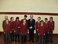 Rochdale MP Simon Danczuk with Deputy Head Mrs White and the Senior Form Captains