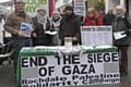 Rochdale PSC members: Andrew Wastling, Linda Clair, George Abendstern, Kashaf Bhatti, Jenny Turner and Pat Sanchez at the stall on 22 January 2011