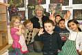 Headteacher Lynda Barlow with children from the nursery school and daycare nursery

