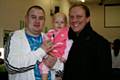 Lee Tanswell with 18-month-old daughter Ruby and Coronoation Street Star Antony Cotton