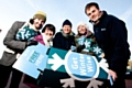 United Utilities staff Jason Boardman, Janice Faulkner, Karen Butler, Louise Elliott and Dane Brookes with some of the free winter advice packs the company will be handing out in Rochdale