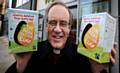 The Rt Revd, Nigel McCulloch, Bishop of Manchester with the Real Easter Egg
