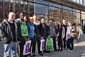 Hopwood Hall College students outside the Manchester Convention Centre. 
