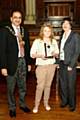 Young person of the year, Rebecca Ashwell, with the Mayor and Cheryl Eastwood, Executive Director for Children, Schools and Families at Rochdale Borough Council.
