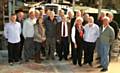 The visitors with Norma and Bob Brown (front right) at Honnor Marine in Rochdale