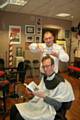 World Book Night Giver, John Heyworth with Grant Donovan, Proprietor of SMART Barbers.