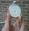 One of the pocket watches which was found