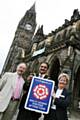 Rochdale Town Hall is awarded ‘Quality Assured Visitor Attraction’ status from Visit England.   Left to right:  Chris Vere, VAQAS Assessor, The Mayor, Councillor Zulfiqar Ali and Dorothy Johnstone from Rochdale Town Hall