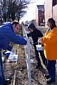 Paul Howes Groundwork with residents Jordan and Jackie lending a hand at the Community Action Day