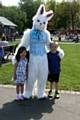 The Easter bunny was popular with the children