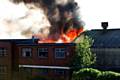 The fire at a warehouse building on Maltings Lane, Castleton