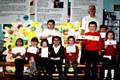 Castleton Primary School children taking part in a word activity with Mr Cook