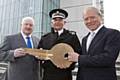 Developers Ask:Goodman present a ceremonial key to Councillor Paul Murphy of Greater Manchester Police Authority (GMPA) and Chief Constable Peter Fahy of GMP to signify completion of the construction