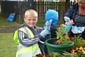 Having fun, planting pots