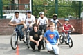 The new owners of the bicycles back row, from left to right: Irfan Qaiser, Aaron Whitehead, Cree Hulme, Aissata Ndiome and Taylor Biggins with the bicycle repairers, front left, Toby Werhun, volunteer working with the youth offending team and Kamen Strand