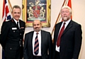 CFO, Steve McGuirk, Vice Chairman, Councillor Henry Cooper, and Chairman of the Fire and Rescue Authority, Councillor Fred Walker