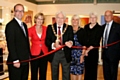 Headteacher John Watson, PA Chris Firth, Mayor Godson, Mayoress Gillian Brown and Janet and Ian Sandiford at the exhibition's official opening