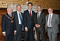 Rochdale's Labour Mayor, Councillor Alan Godson, Simon Danczuk MP, Ed Miliband MP, Council Leader, Colin Lambert and Jim Dobbin MP