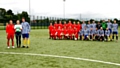 Team Worthingon (red) and Team Armstrong (blue) with Staff Nurse Alex Woodcock and the teams' captains.