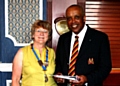 John Holder with President Joan Banks