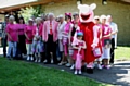 Link4Pink fundraisers with the Mayor and Mayoress of Rochdale, the Deputy Mayor of Oldham and children's character Peppa Pig