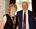 New president Joan Banks with last year's president John Cannell