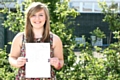 Emma Kershaw celebrating her results 