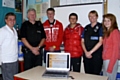 PC Mark Shore and PCSO Angela Smith launching the Safe4Summer campaign at Hollingworth Business and Enterprise College with Jack Simpson, Callum Buckley, Simon George and Charlotte Bowker.