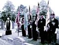 Standard bearers of the Royal British Legion and other organisations at the rededication service of the British Legion War Grave