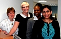 Christine Moore from Manchester Credit Unions, Angela Havens Financial Inclusion Manager for Rochdale Boroughwide Housing, Sharon Thomas from Riverside and Naila Ilyas from Rochdale Council. 