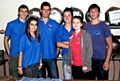 Members of Hollingworth Lake Rowing Club behind the bar: L-R Hannah Yusuf (16), James Smith (20), Alex Ribchester (20), Megan Greenwood (15), Andy Jepson (18) and Jessica Smith (16).
