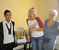 Anisa organised a food collection at Matthew Moss High School and presented this collection to Christine Downham-Clarke and Stella Burke at St Joseph’s in Heywood