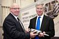 Don Whittle, HR Director of Holroyd Precision Ltd with Business Minister Michael Fallon