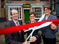 Councillor Colin Lambert, Dame Pauline Green and Sara Hilton at the re-opening of the Rochdale Pioneers Museum. 