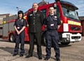 Apprentice Community Safety Advisor Francesca Martinelli, Assistant Chief Fire Officer Peter O’reilly and Apprentice Community Safety Advisor Gregory Brunt