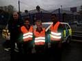 Laura Kirkham, Olivia Wright-Norton and Lloyd Bailey together with an officer from Heywood Police Station