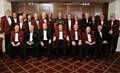 Manchester Golf Club captain Bernard Stone with past captains at the Captain's Dinner