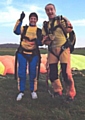 Daredevil Gill Jones and her skydiving instructor 