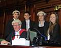 Law students from Rochdale Sixth Form College donned their wigs and presented a fictional legal battle in the Manchester Crown Court room in front of a Crown Court judge