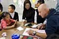 Geoff Read working with some of the evacuees from Fukushima