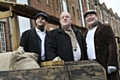 Actor John Henshaw (centre) with Brent Snape, 31, and Ian Jenkins, 55, from Rochdale.
