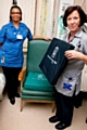 Ann Vickers, equipment coordinator, and staff nurse Alva White with the new cushions on ward B1 at North Manchester General Hospital