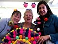 Julie Clegg, Margaret Robinson and Nighat Naheed showing off their Giant Bobble