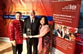 Clive Drinkwater, Regional Director for UK Trade & Investment North West (left) and Philomena Chen, Head of Asia Pacific Development for UKTI North West, with Don Whittle of PTG 