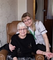 Hilda Rourke, with her carer Sophie, is happy with the STARS service she uses.
