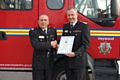 Dave Kirkham(left) with County Fire Officer Steve McGuirk
